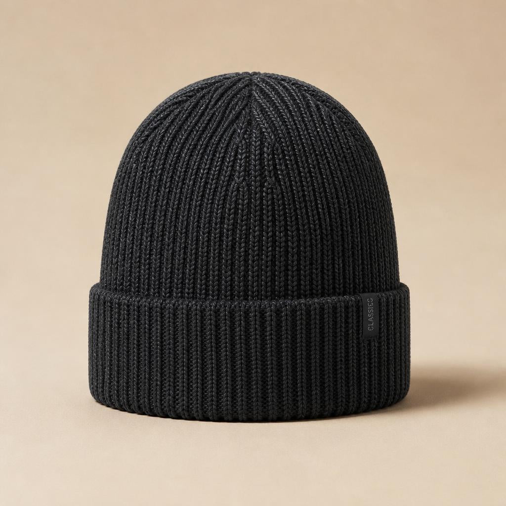 RIBBED KNIT BEANIE